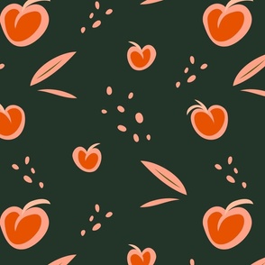 Peachy Keen on Dark Olive