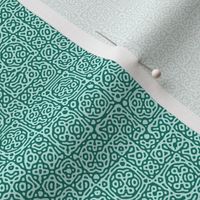 tiny checkered mudcloth texture 4 - spruce green and light blue