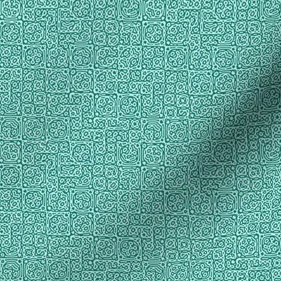 tiny checkered mudcloth texture 4 - spruce green and light blue