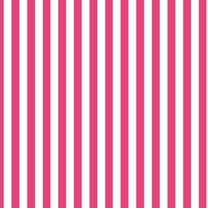Raspberry Sorbet Bengal Stripe Pattern Vertical in White