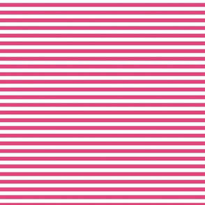 Small Raspberry Sorbet Bengal Stripe Pattern Horizontal in White