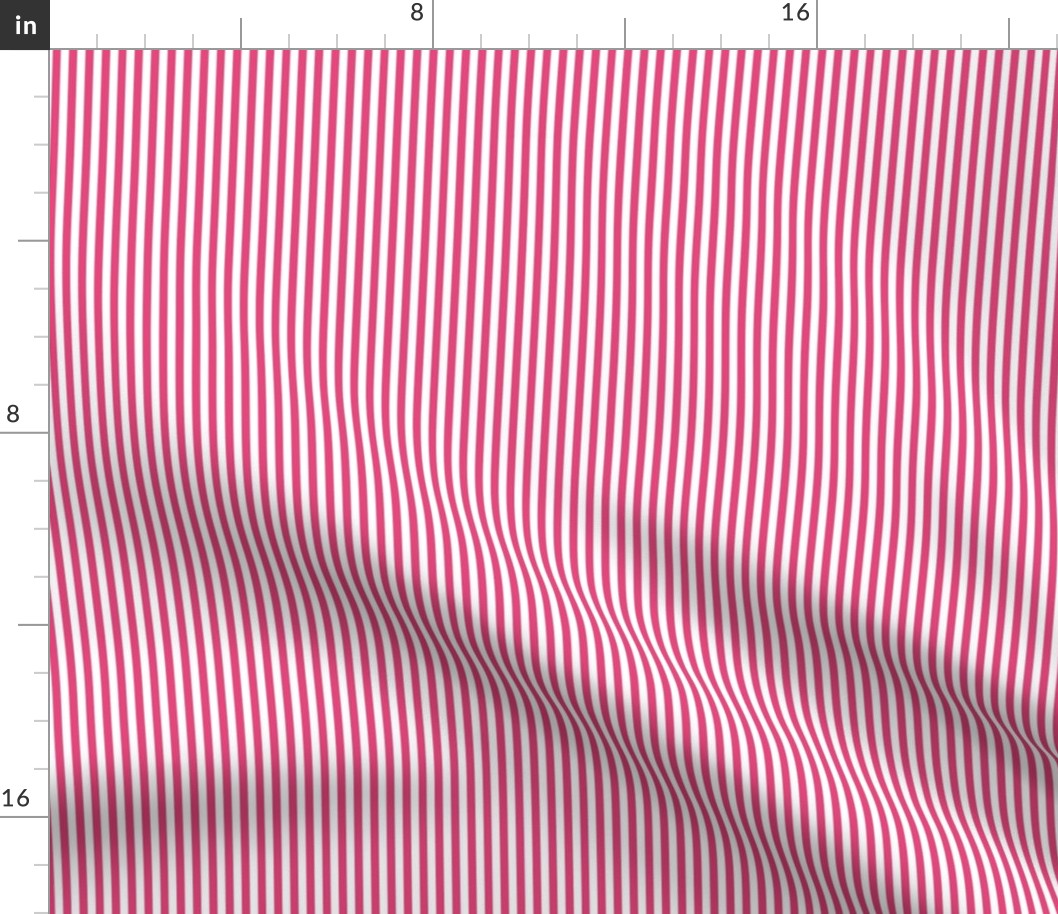 Small Raspberry Sorbet Bengal Stripe Pattern Vertical in White