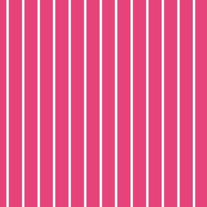 Raspberry Sorbet Pin Stripe Pattern Vertical in White