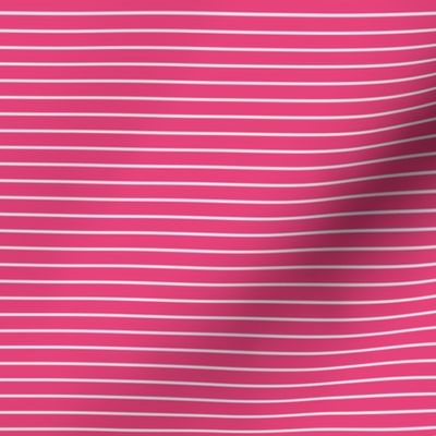 Small Raspberry Sorbet Pin Stripe Pattern Horizontal in White