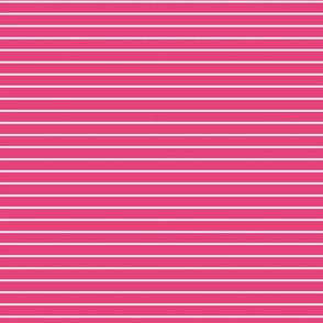 Small Raspberry Sorbet Pin Stripe Pattern Horizontal in White