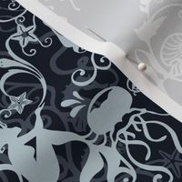 DEEP SEA DAMASK - DARK BLUE