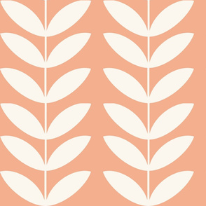 LARGE vines wallpaper - interiors wallpaper, salmon blush