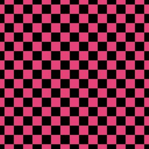 Checker Pattern - Raspberry Sorbet and Black