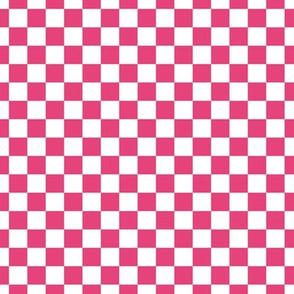 Checker Pattern - Raspberry Sorbet and White