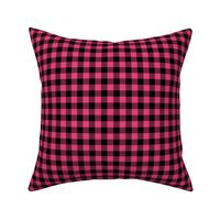 Gingham Pattern - Raspberry Sorbet and Black