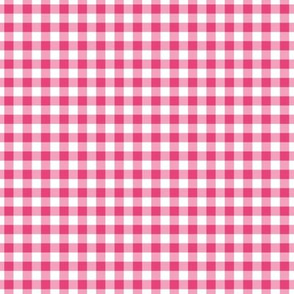 Small Gingham Pattern - Raspberry Sorbet and White