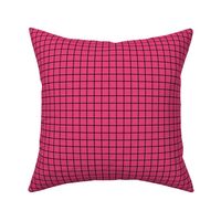 Grid Pattern - Raspberry Sorbet and Black