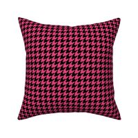 Houndstooth Pattern - Raspberry Sorbet and Black