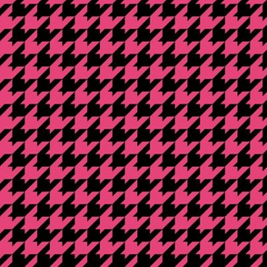 Houndstooth Pattern - Raspberry Sorbet and Black