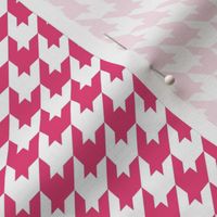 Houndstooth Pattern - Raspberry Sorbet and White