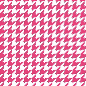 Houndstooth Pattern - Raspberry Sorbet and White