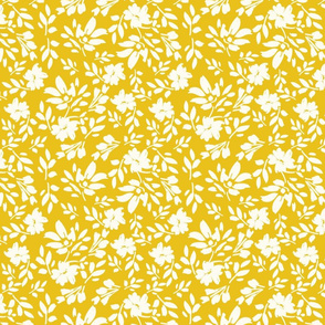 Cheerful yellow modern fauna painterly playful bright cottage farmhouse TerriConradDesigns