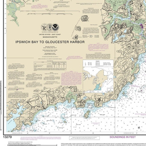 Ipswich Bay to Gloucester Harbor-Cape Ann Nautical Chart