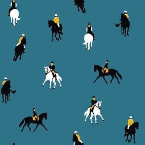 Equestrians on Teal