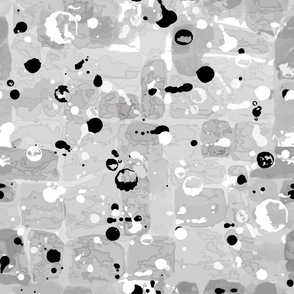 black and white paint splashes on wall - large scale