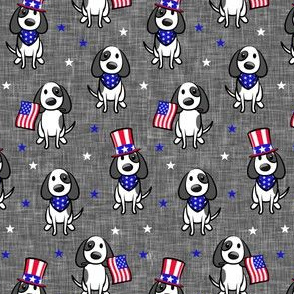 Patriotic Pups - Dog Stars and Stripes - dark grey - LAD21