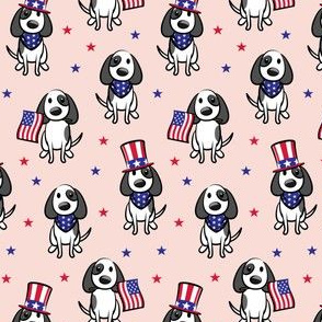 Patriotic Pups - Dog Stars and Stripes - pink - LAD21