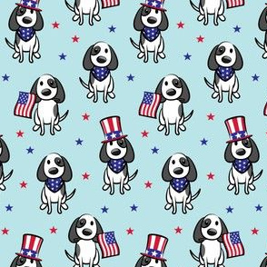 Patriotic Pups - Dog Stars and Stripes - light blue - LAD21