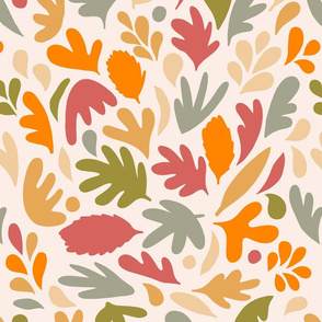 Retro Fall in Love - Earthy Matisse Foliage - M