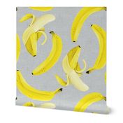 Banana Banana - Large Size on Grey Linen