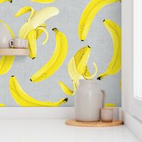 Banana Banana - Large Size on Grey Linen