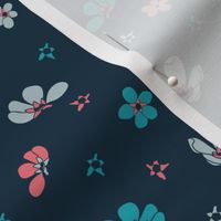modern colorful flat cherry flowers seamless pattern