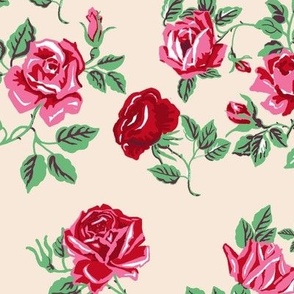 Vintage roses cream