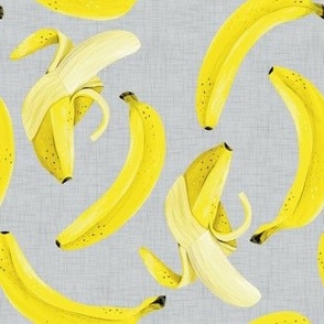 Banana Banana - Medium Size on Grey Linen