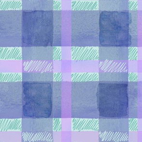 Watercolor plaid in blue