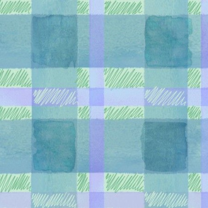 watercolor plaid in green