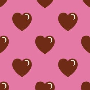 Valentine Hearts Chocolate & Pink