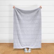 very peri crooked dots on white - dots fabric