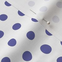 very peri crooked dots on white - dots fabric