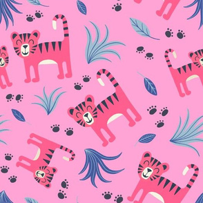 Happy tigers (pink and purple)