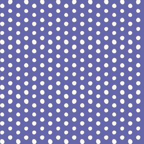 white crooked dots on very peri - dots fabric