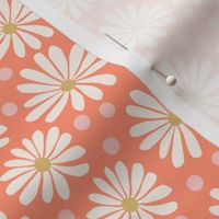 Cream Daisies on Orange from Bright Hoppy Easter collection