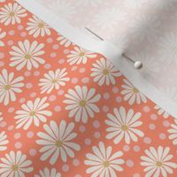 Mini Daisies on Orange from Bright Hoppy Spring collection