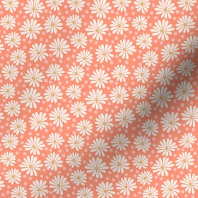 Mini Daisies on Orange from Bright Hoppy Spring collection