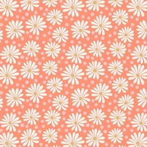 Mini Daisies on Orange from Bright Hoppy Spring collection