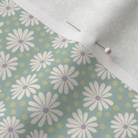 Mini Daisies on Green - Pastel Hoppy Easter collection