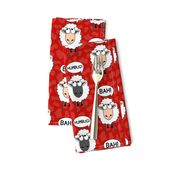 Bigger Scale Bah Humbug! Funny Sheep Red