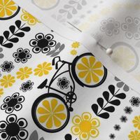 Smaller Scale Groovy Bicycles in Grey Black and Yellow