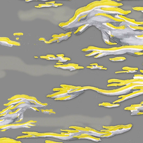 Dragon Clouds - Grey and Yellow