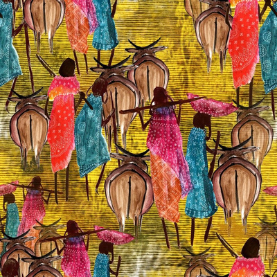 Maasai Fabric, Wallpaper and Home Decor