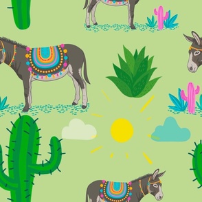 Cactus,cacti,succulent,donkey,,plants,tropical,exotic pattern 